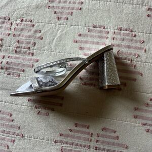 Simmi London Silver Bolt Heels in size 8